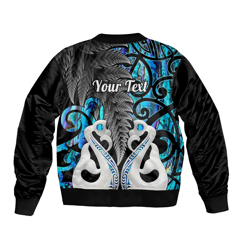 Personalised New Zealand Bomber Jacket Te Manaia Mangopare Maori And Fern Blue Style LT14 - Polynesian Pride
