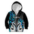 Personalised New Zealand Kid Hoodie Te Manaia Mangopare Maori And Fern Blue Style LT14 Zip Hoodie Blue - Polynesian Pride