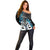 Personalised New Zealand Off Shoulder Sweater Te Manaia Mangopare Maori And Fern Blue Style LT14 - Polynesian Pride