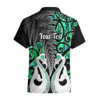 Personalised New Zealand Hawaiian Shirt Te Manaia Mangopare Maori And Fern Green Style LT14 - Polynesian Pride