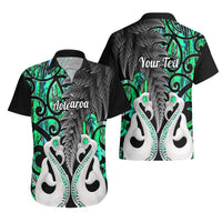 Personalised New Zealand Hawaiian Shirt Te Manaia Mangopare Maori And Fern Green Style LT14 - Polynesian Pride