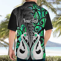 Personalised New Zealand Hawaiian Shirt Te Manaia Mangopare Maori And Fern Green Style LT14 - Polynesian Pride