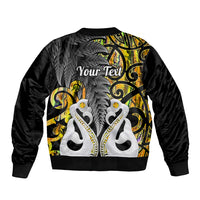 Personalised New Zealand Bomber Jacket Te Manaia Mangopare Maori And Fern Gold Style LT14 - Polynesian Pride