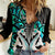 Personalised New Zealand Women Casual Shirt Te Manaia Mangopare Maori And Fern Turquoise Style LT14 Female Turquoise - Polynesian Pride