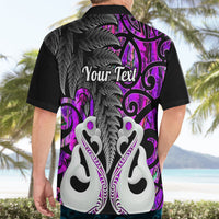 Personalised New Zealand Hawaiian Shirt Te Manaia Mangopare Maori And Fern Purple Style LT14 - Polynesian Pride
