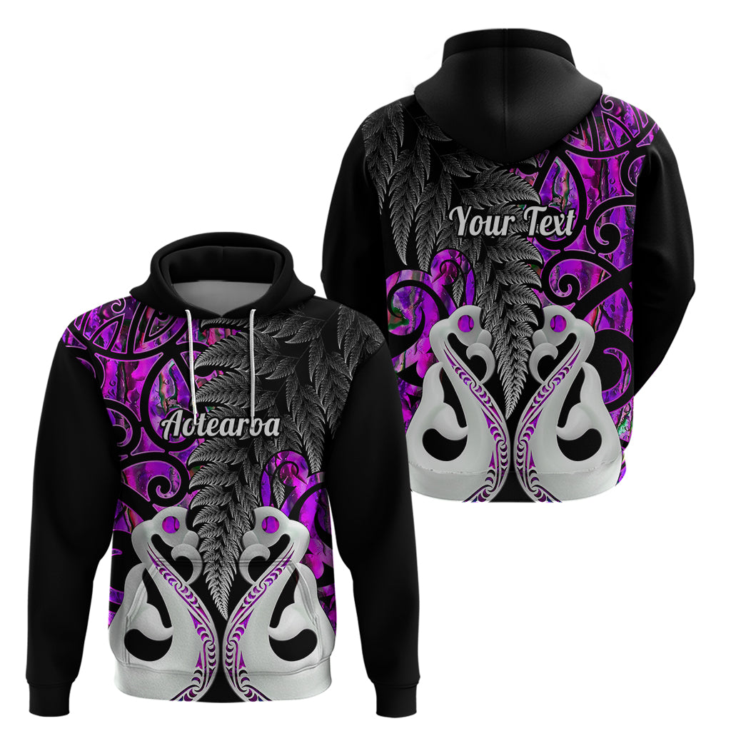 Custom New Zealand Hoodie Te Manaia Mangopare Maori and Fern Purple Style LT14 - Polynesian Pride