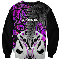 Personalised New Zealand Sweatshirt Te Manaia Mangopare Maori And Fern Purple Style LT14 Unisex Purple - Polynesian Pride