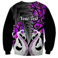 Personalised New Zealand Sweatshirt Te Manaia Mangopare Maori And Fern Purple Style LT14 - Polynesian Pride