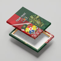 Custom Samoa And Ireland Rugby Canvas Wall Art Ikale Tahi With Shamrocks