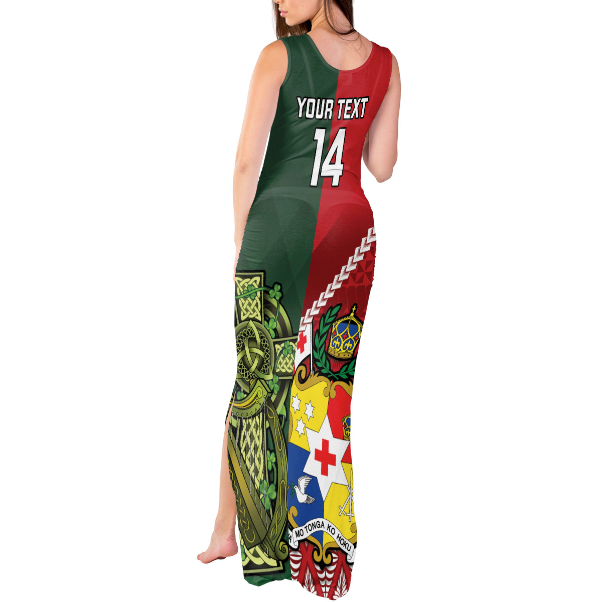 Custom Samoa And Ireland Rugby Tank Maxi Dress Ikale Tahi With Shamrocks