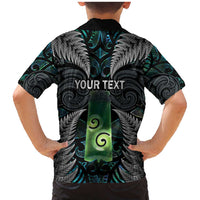 Personalised New Zealand Toki Family Matching Mermaid Dress and Hawaiian Shirt Silver Fern Mix Aotearoa Maori Pattern LT14 - Polynesian Pride