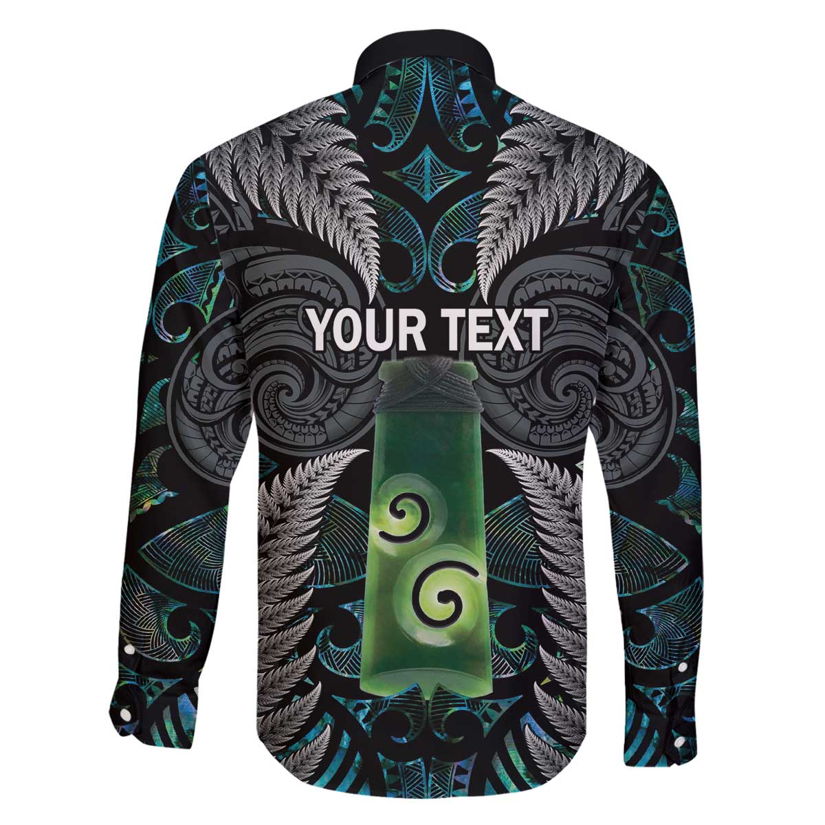 Personalised New Zealand Toki Family Matching Off The Shoulder Long Sleeve Dress and Hawaiian Shirt Silver Fern Mix Aotearoa Maori Pattern LT14 - Polynesian Pride