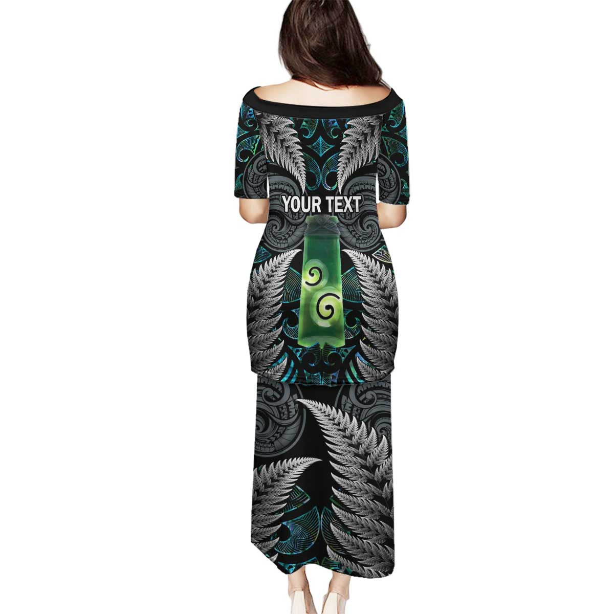 Personalised New Zealand Toki Family Matching Puletasi and Hawaiian Shirt Silver Fern Mix Aotearoa Maori Pattern