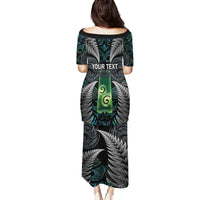 Personalised New Zealand Toki Family Matching Puletasi and Hawaiian Shirt Silver Fern Mix Aotearoa Maori Pattern