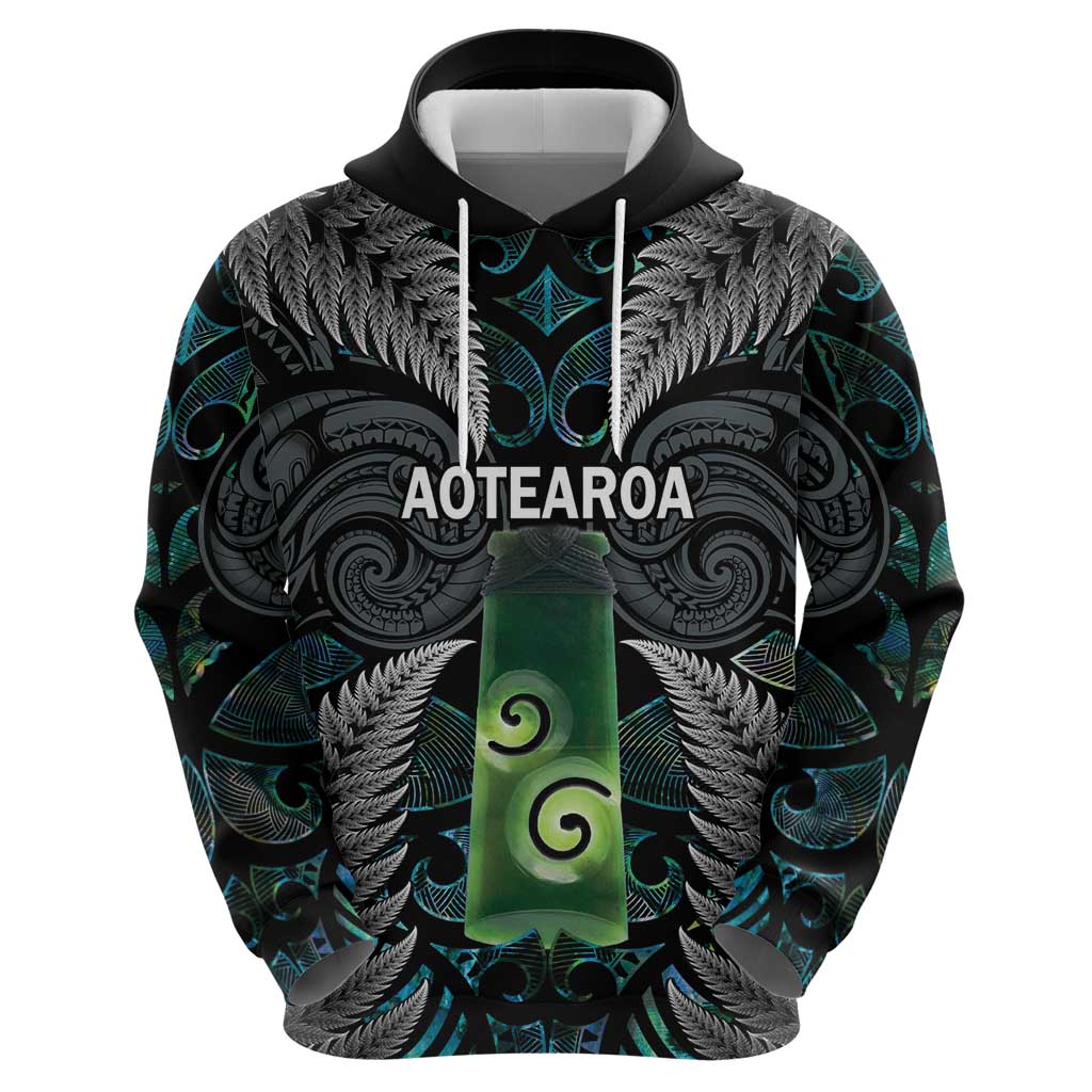 Personalised New Zealand Toki Hoodie Silver Fern Mix Aotearoa Maori Pattern