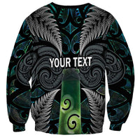 Personalised New Zealand Toki Sweatshirt Silver Fern Mix Aotearoa Maori Pattern LT14 - Polynesian Pride