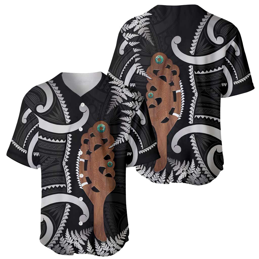 New Zealand Maripi Baseball Jersey Silver Fern Mix Aotearoa Maori Pattern
