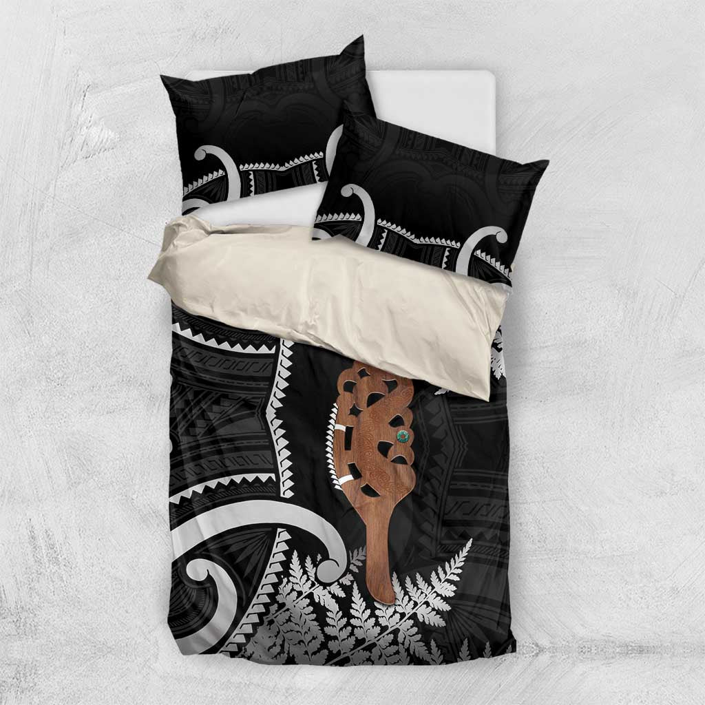 New Zealand Maripi Bedding Set Silver Fern Mix Aotearoa Maori Pattern