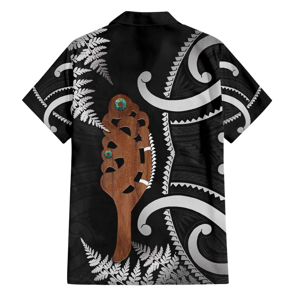 New Zealand Maripi Family Matching Off Shoulder Short Dress and Hawaiian Shirt Silver Fern Mix Aotearoa Maori Pattern LT14 - Polynesian Pride