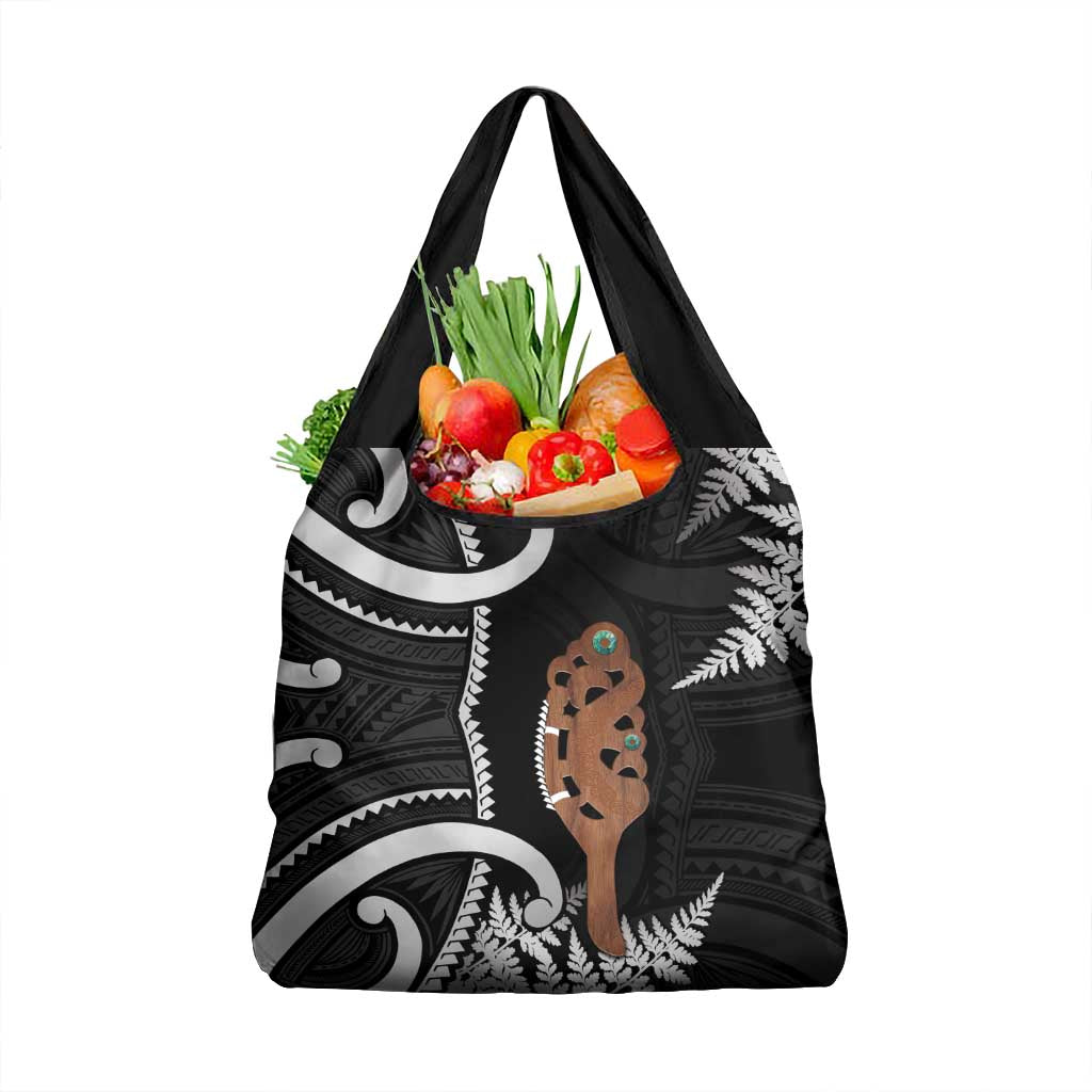 New Zealand Maripi Grocery Bag Silver Fern Mix Aotearoa Maori Pattern