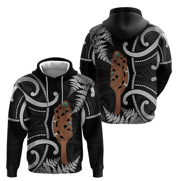 (Custom Personalised) New Zealand Silver Fern Hoodie Dress Aotearoa Map Maori LT14