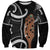 New Zealand Maripi Sweatshirt Silver Fern Mix Aotearoa Maori Pattern