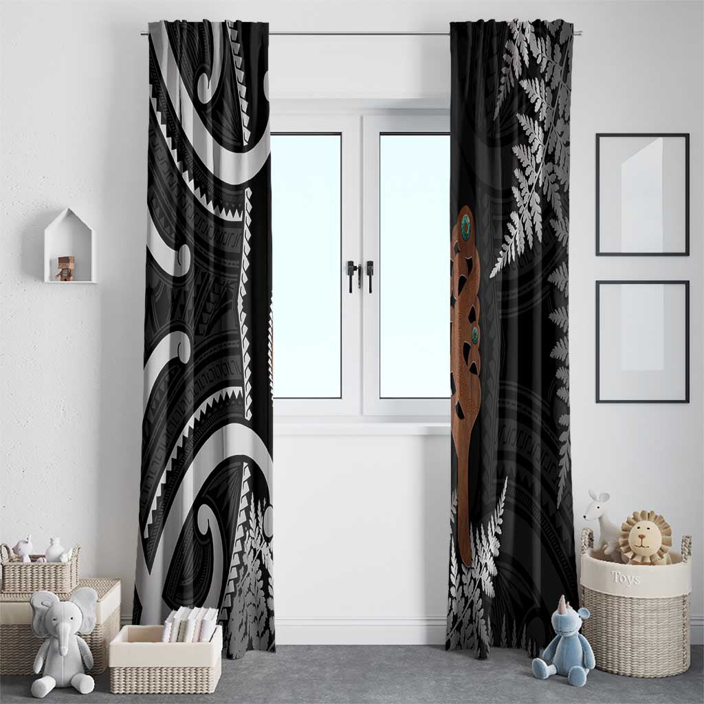 New Zealand Maripi Window Curtain Silver Fern Mix Aotearoa Maori Pattern