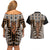 New Zealand Couples Matching Off Shoulder Short Dress and Hawaiian Shirt Maori Maripi Knife With Poutama Art