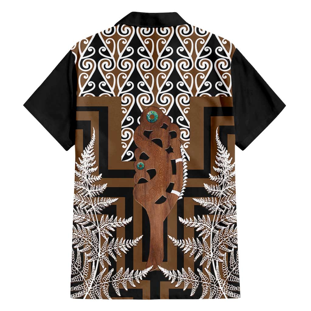 New Zealand Family Matching Long Sleeve Bodycon Dress and Hawaiian Shirt Maori Maripi Knife With Poutama Art