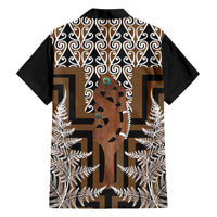 New Zealand Family Matching Off Shoulder Short Dress and Hawaiian Shirt Maori Maripi Knife With Poutama Art