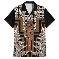 New Zealand Family Matching Puletasi and Hawaiian Shirt Maori Maripi Knife With Poutama Art