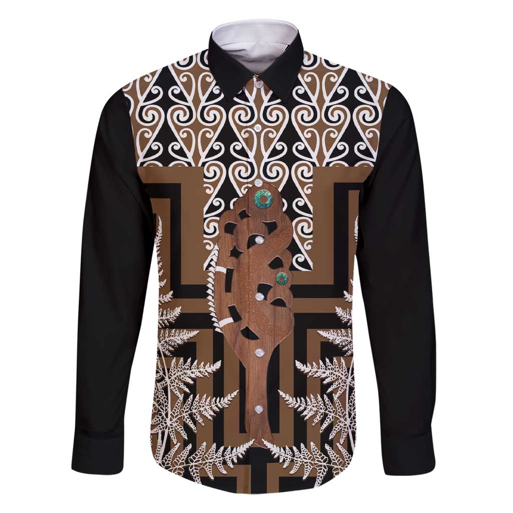 New Zealand Family Matching Short Sleeve Bodycon Dress and Hawaiian Shirt Maori Maripi Knife With Poutama Art