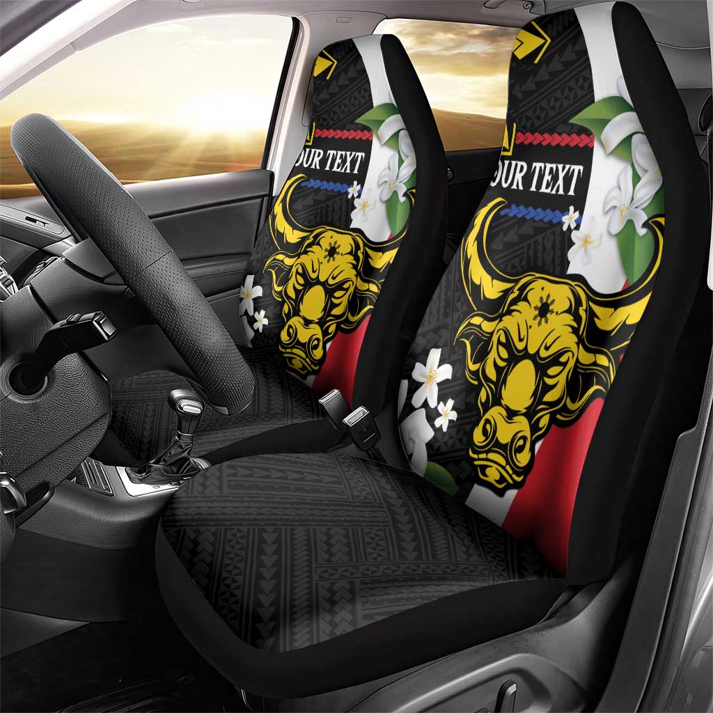 Personalised Philippines Carabao Car Seat Cover Filipino Sun Mix Sampaguita Flower