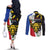 Personalised Philippines Carabao Couples Matching Off The Shoulder Long Sleeve Dress and Long Sleeve Button Shirt Filipino Sun Mix Sampaguita Flower