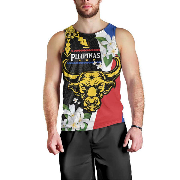 (Custom Personalised) Philippines Men Tank Top Pilipinas Sun Mix Polynesian Pattern LT14 main image 1