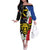 Personalised Philippines Carabao Off The Shoulder Long Sleeve Dress Filipino Sun Mix Sampaguita Flower
