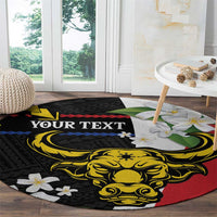 Personalised Philippines Carabao Round Carpet Filipino Sun Mix Sampaguita Flower
