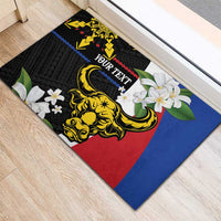 Personalised Philippines Carabao Rubber Doormat Filipino Sun Mix Sampaguita Flower