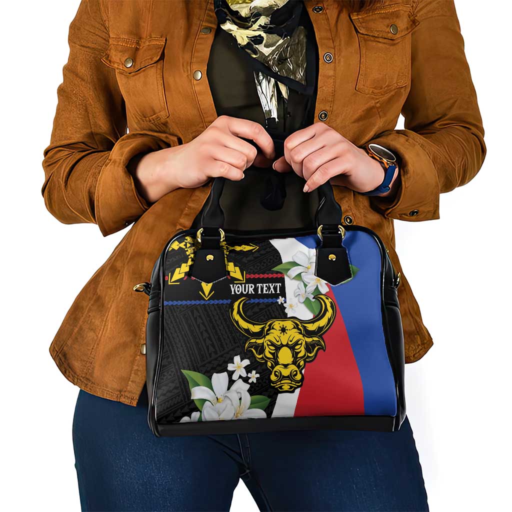 Personalised Philippines Carabao Shoulder Handbag Filipino Sun Mix Sampaguita Flower