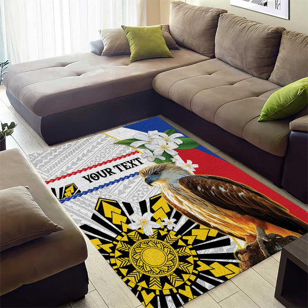 Personalised Philippines Eagle Area Rug Filipino Sun Mix Sampaguita ...