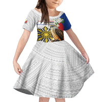 Personalised Philippines Eagle Family Matching Long Sleeve Bodycon Dress and Hawaiian Shirt Filipino Sun Mix Sampaguita Flower