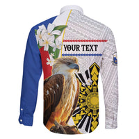Personalised Philippines Eagle Family Matching Long Sleeve Bodycon Dress and Hawaiian Shirt Filipino Sun Mix Sampaguita Flower