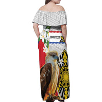 Personalised Philippines Eagle Family Matching Off Shoulder Maxi Dress and Hawaiian Shirt Filipino Sun Mix Sampaguita Flower