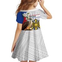 Personalised Philippines Eagle Family Matching Summer Maxi Dress and Hawaiian Shirt Filipino Sun Mix Sampaguita Flower LT14 - Polynesian Pride