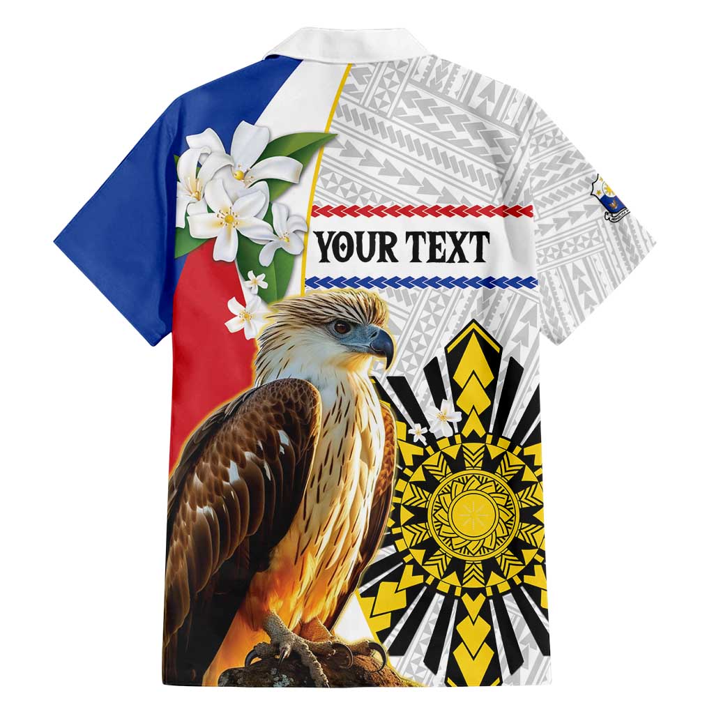 Personalised Philippines Eagle Family Matching Tank Maxi Dress and Hawaiian Shirt Filipino Sun Mix Sampaguita Flower