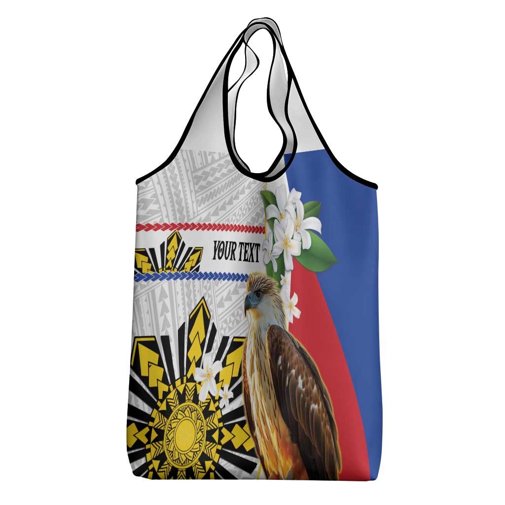 Personalised Philippines Eagle Grocery Bag Filipino Sun Mix Sampaguita Flower