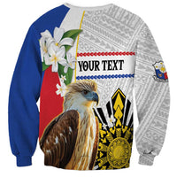 Personalised Philippines Eagle Sweatshirt Filipino Sun Mix Sampaguita Flower