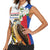 Personalised Philippines Eagle Women Sleeveless Polo Shirt Filipino Sun Mix Sampaguita Flower