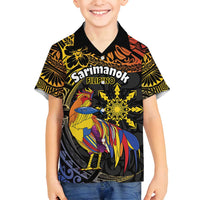 Philippines Sarimanok Family Matching Long Sleeve Bodycon Dress and Hawaiian Shirt Papanok Legendary Bird Okir Polynesian Pattern LT14 Son's Shirt Black - Polynesian Pride