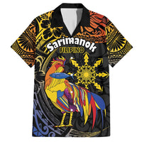 Philippines Sarimanok Family Matching Off Shoulder Short Dress and Hawaiian Shirt Papanok Legendary Bird Okir Polynesian Pattern